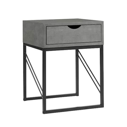 Walker Edison 18" 1-Drawer Shagreen Side Table